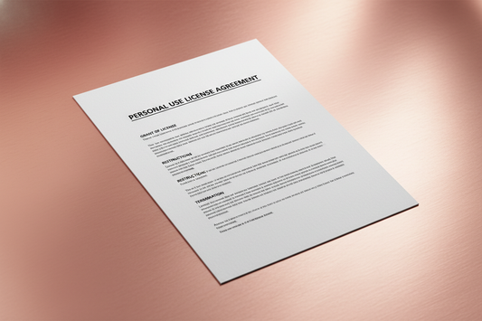 mockup pdf personal use license image with rose-gold backround
