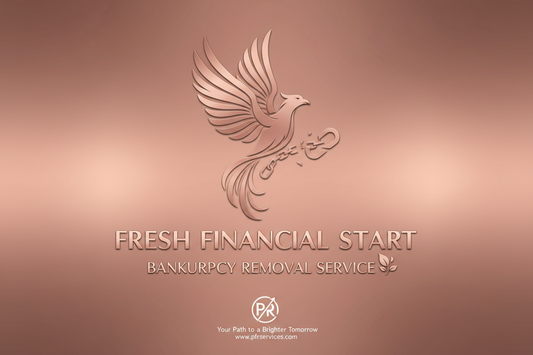 bankruptcy removal with rose-gold background 