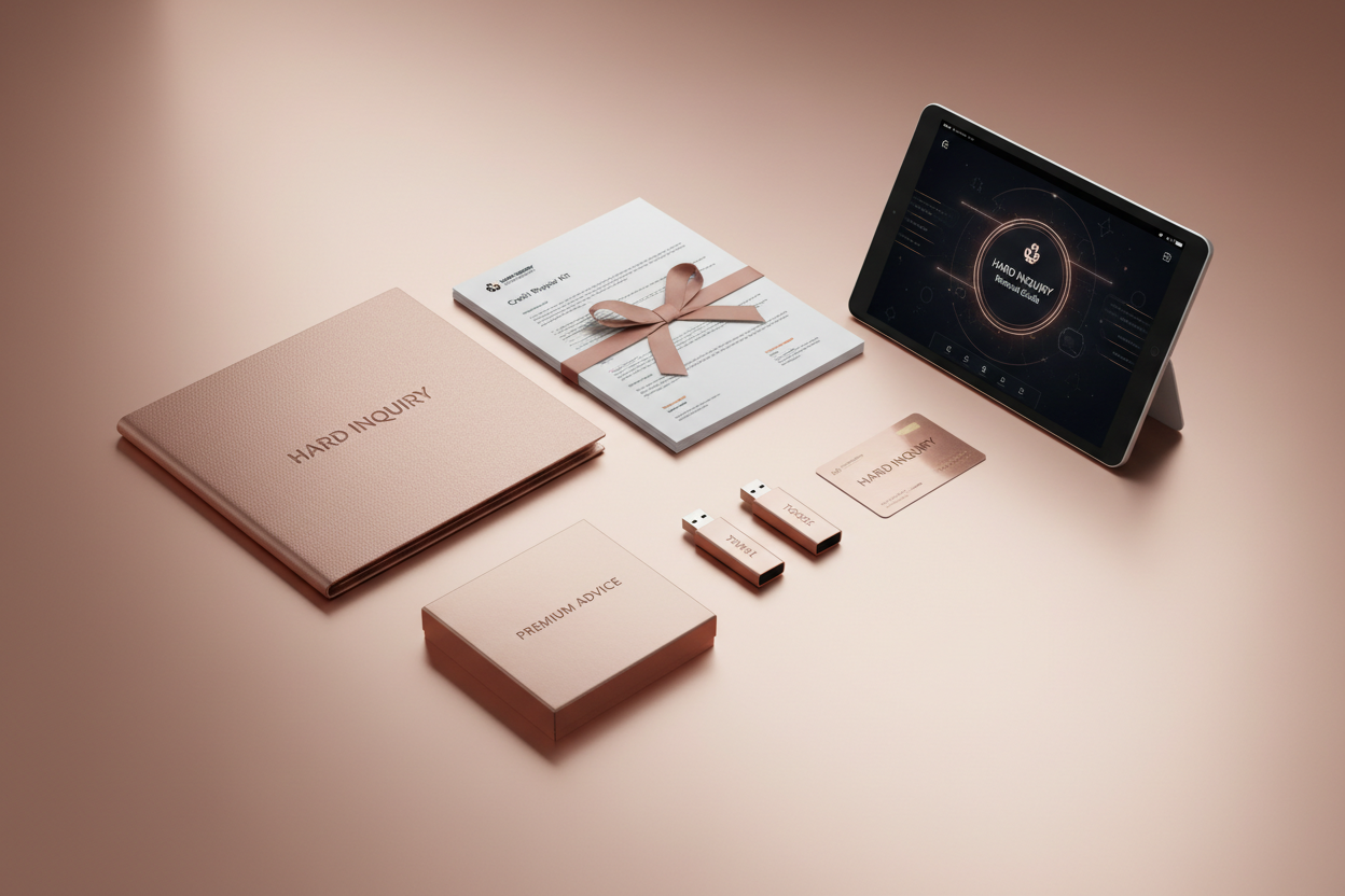 mockup bundle hard inquiry with rose gold backround