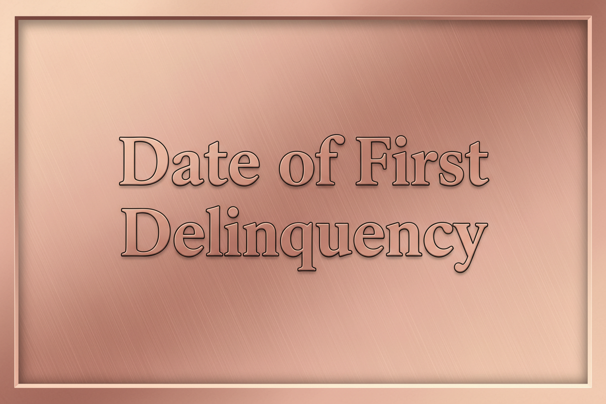 mockup date of first delinquency rose gold backround