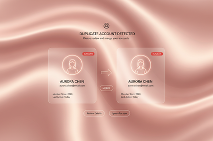 mockup duplicate account with rose-gold backround