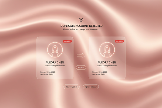 mockup duplicate account with rose-gold backround