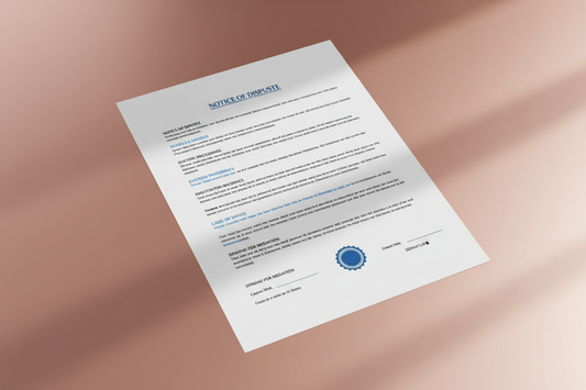 mockup eviction dispute with rose-gold backround