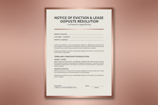 mockup eviction & lease dispute temp with rose-gold backround